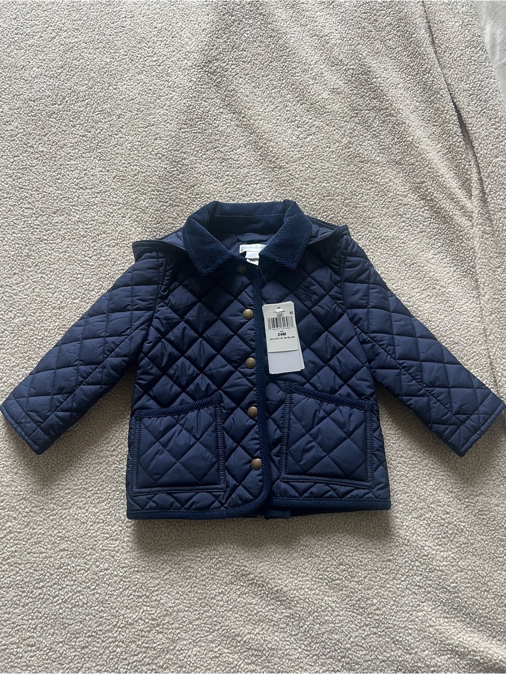 Ralph Lauren Navy Quilted Puffer Jacket for Kids